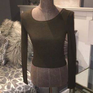 Express long sleeve crop sweater top